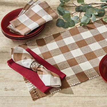 Wicklow Check Brown & Cream Table Runners - Set of 2 Park Designs - The Fox Decor